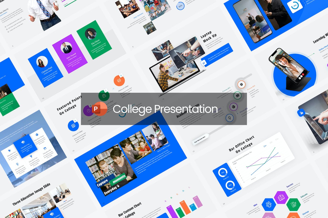 大学教育学术研讨会 PowerPoint 模板 College Education Academic PowerPoint Template