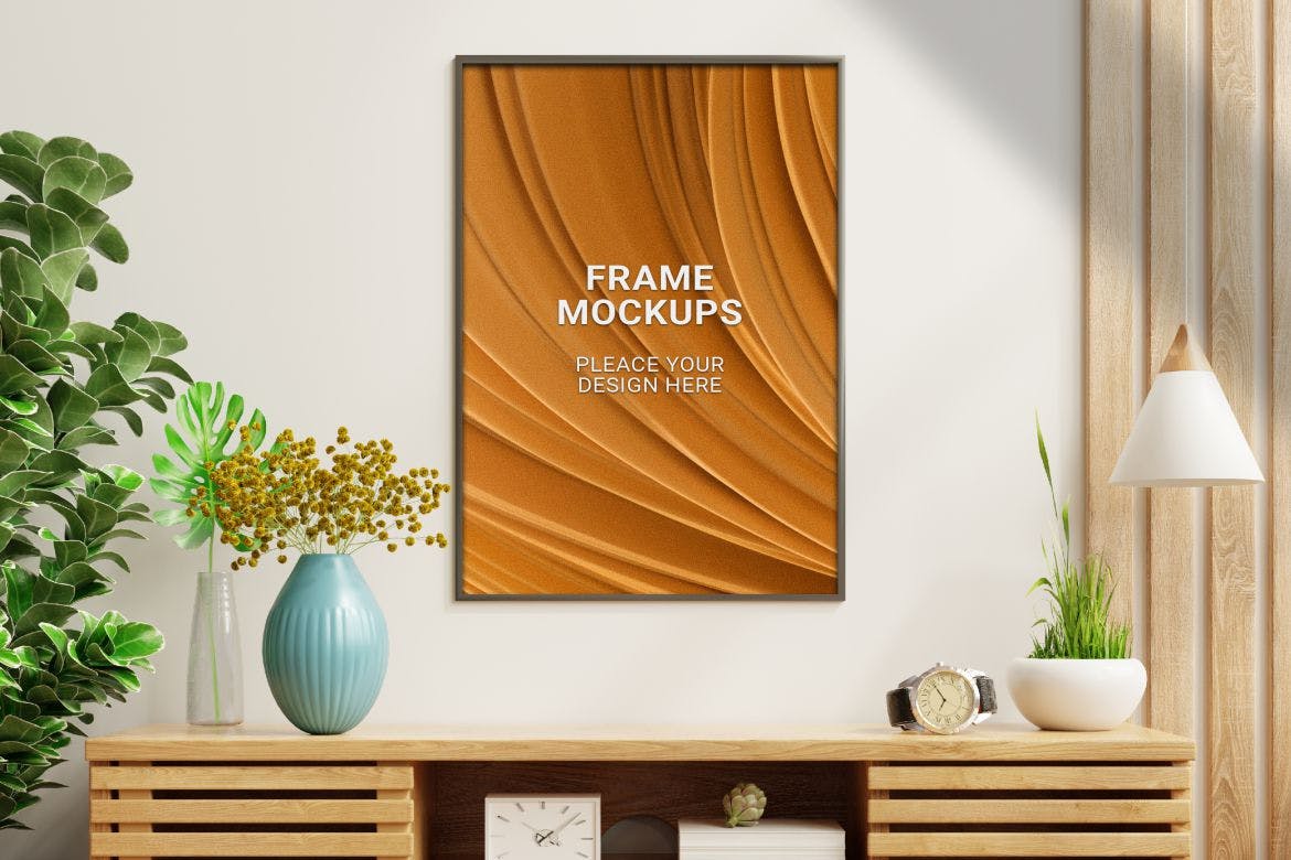 室内相片和画作展示框样机 Frame Mockup