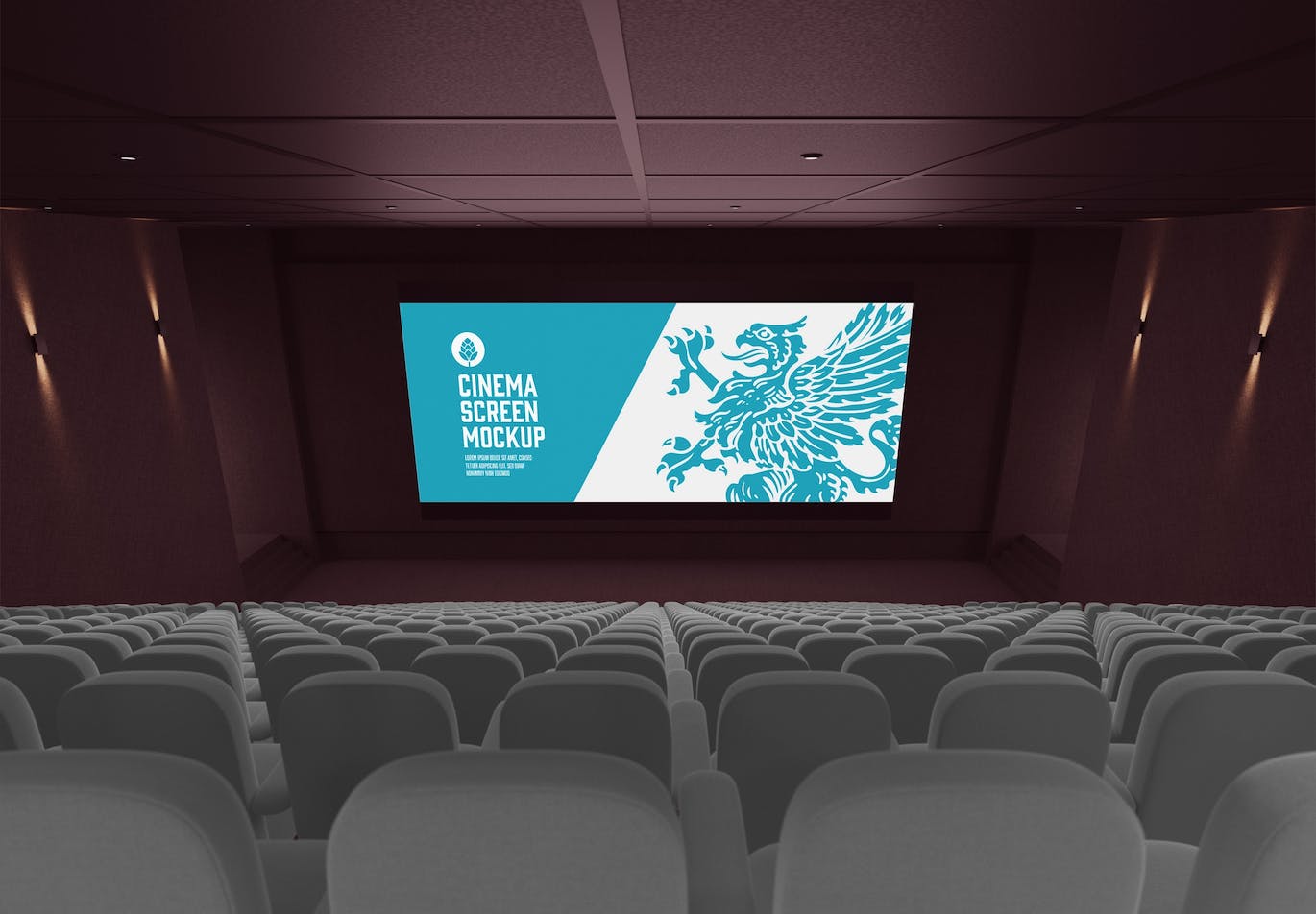 超大电影屏幕设计预览样机 Cinema Screen Mockup