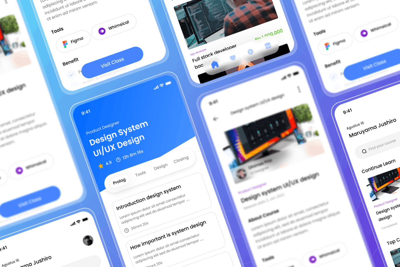 在线课程APP移动应用UI套件 Online Course &#8211; Mobile App UI Kits