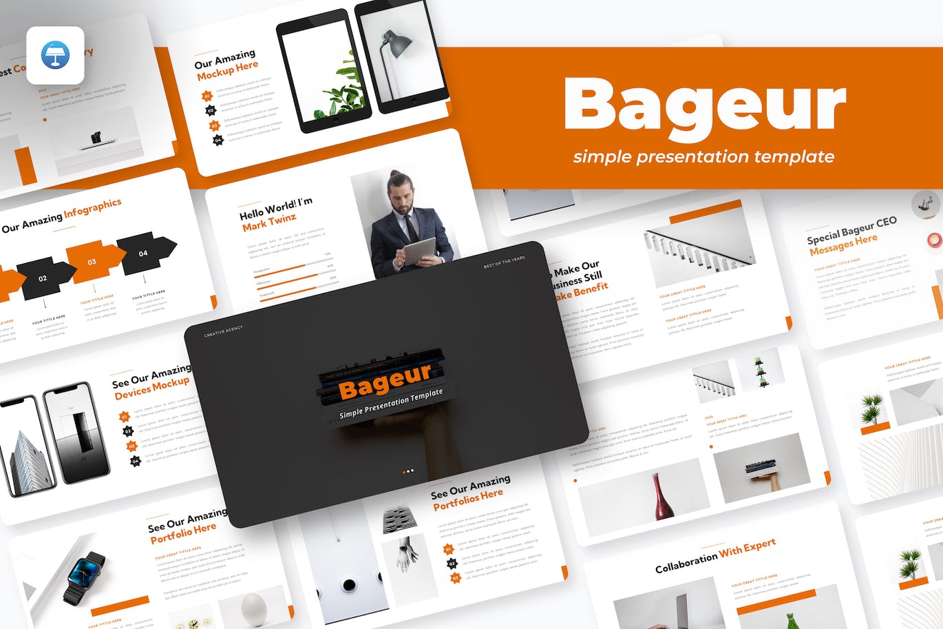 简单主题演讲Keynote模板 Bageur Simple Keynote Template