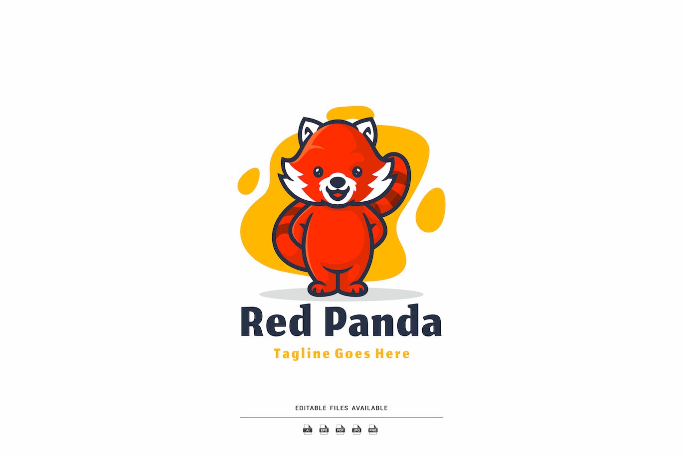 小熊猫吉祥物卡通标志 Red Panda Mascot Cartoon Logo