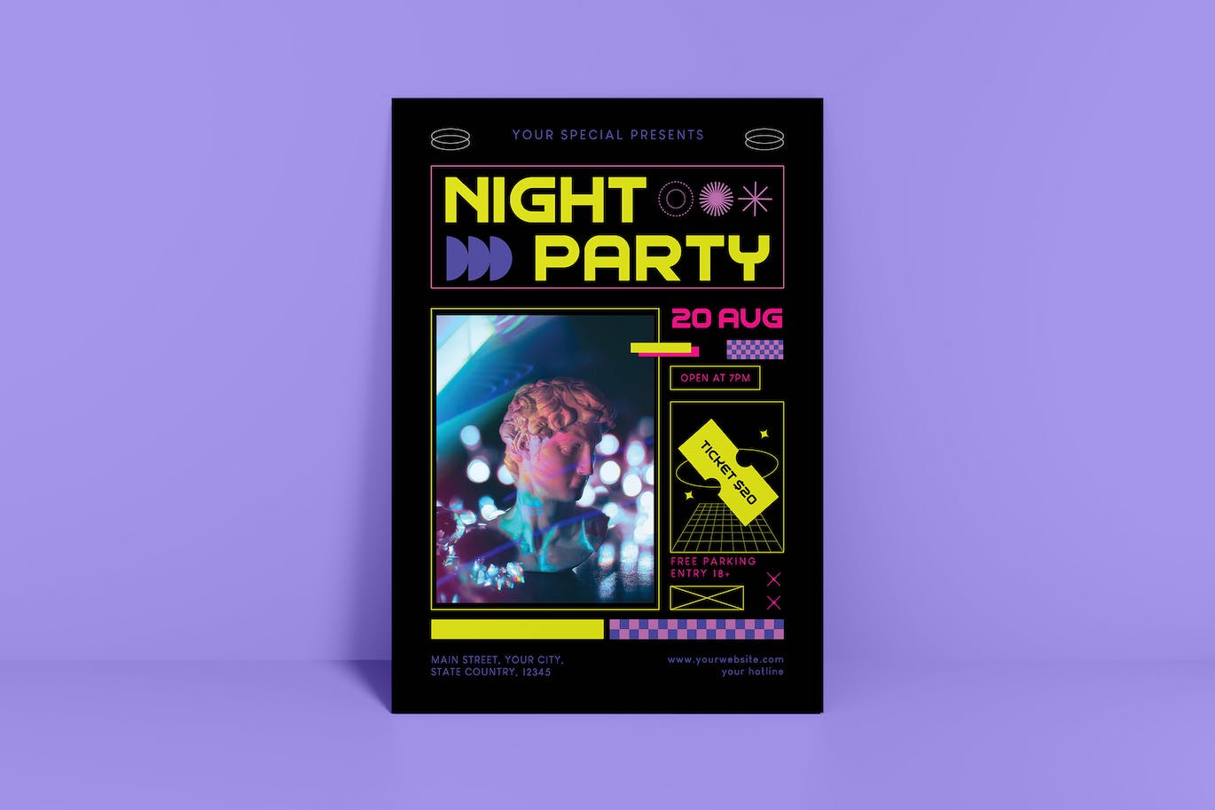 夜间派对传单模板 Night Party Flyer