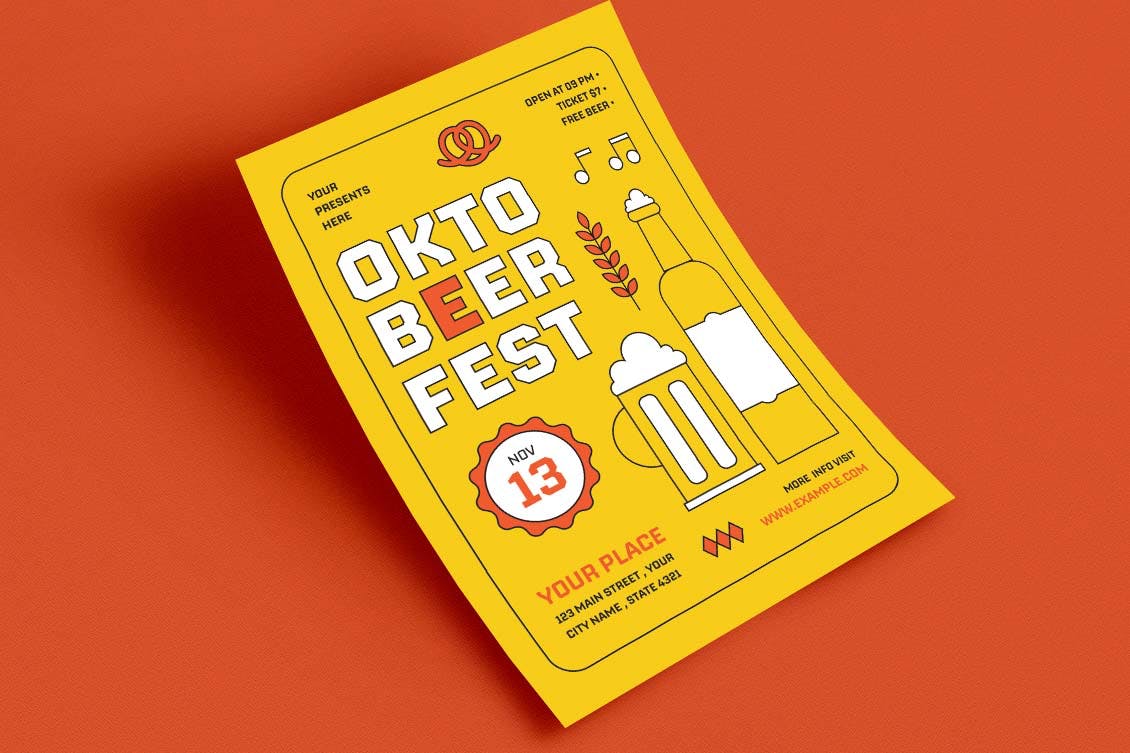 十月节日传单设计模板 Oktober Festival Flyer