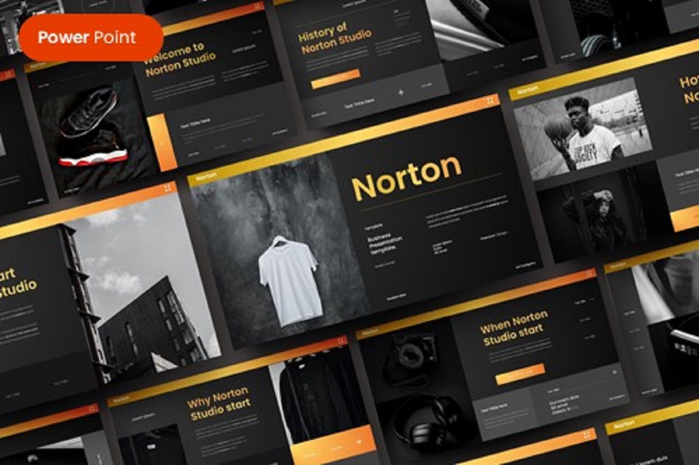 高端深色商业主题 PowerPoint 模板 Norton  – Business PowerPoint Template