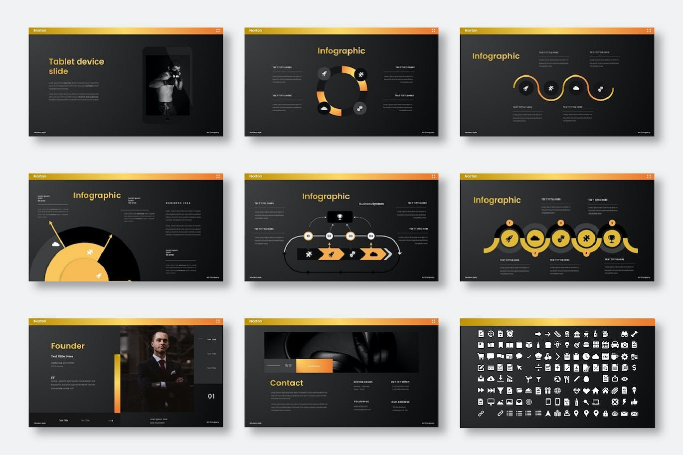 高端深色商业主题 PowerPoint 模板 Norton  – Business PowerPoint Template