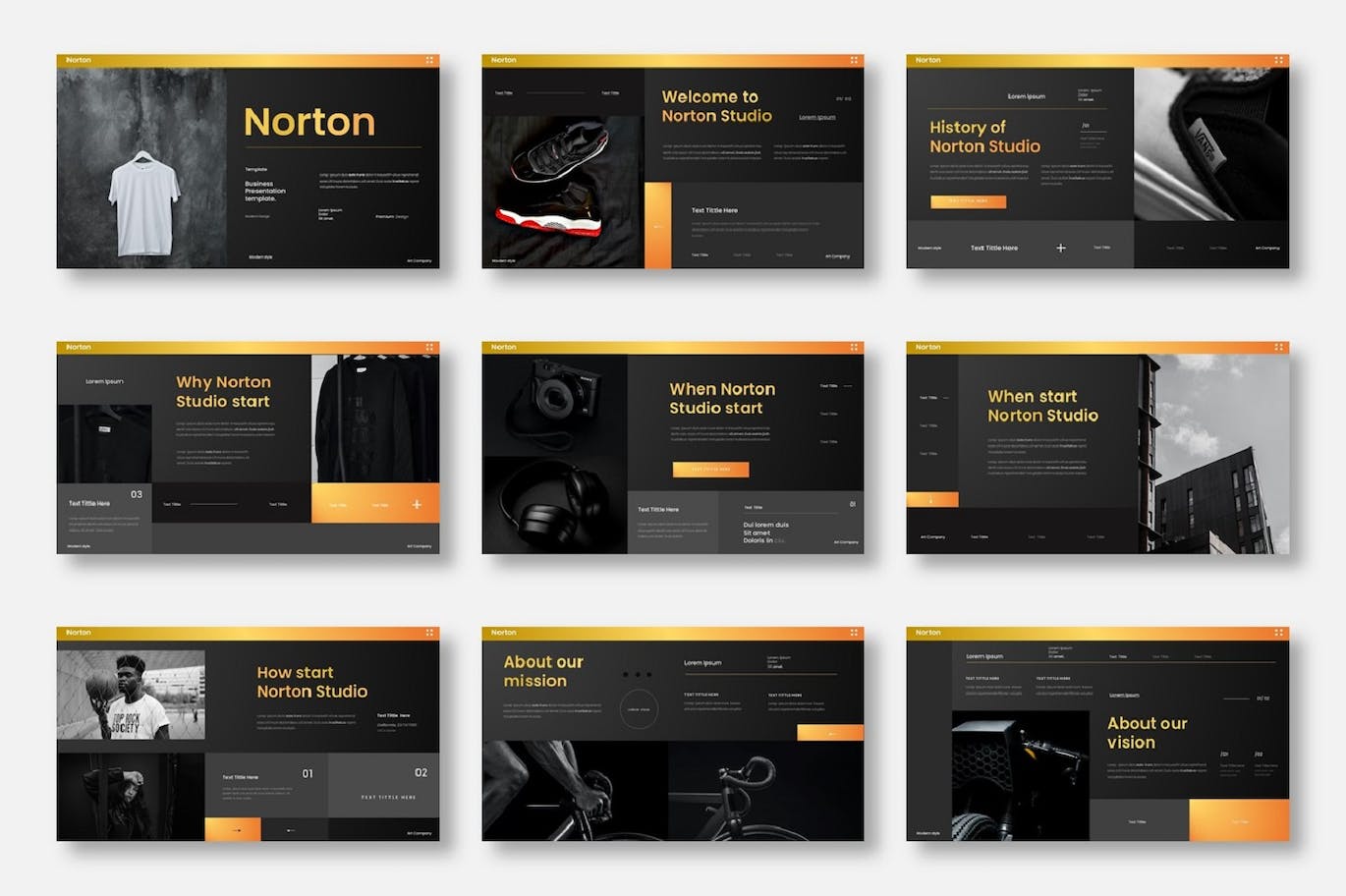 高端深色商业主题 PowerPoint 模板 Norton  – Business PowerPoint Template