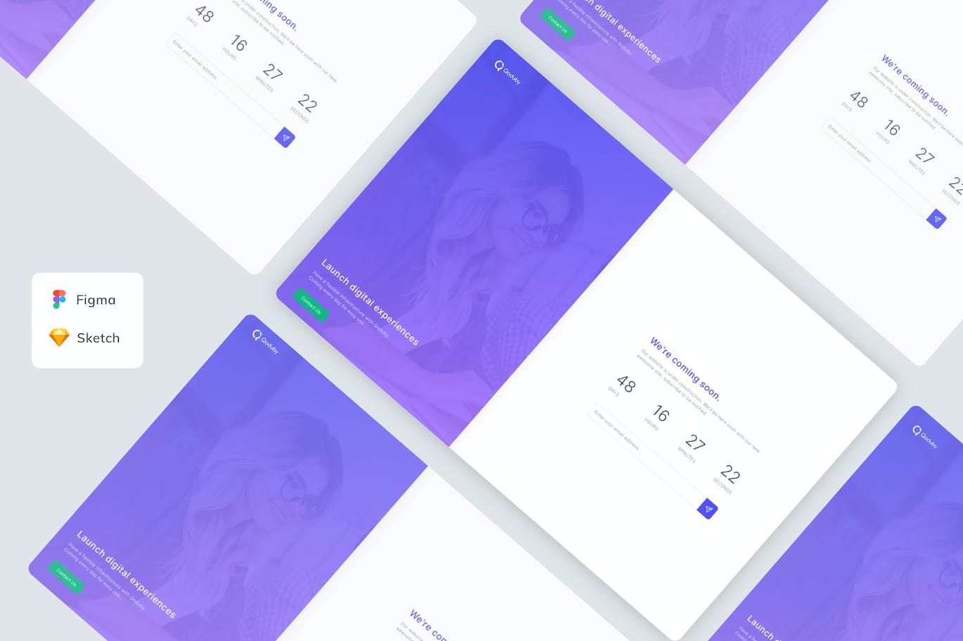 即将到来仪表板模板 UI 套件 Coming Soon Admin Dashboard Template UI Kit