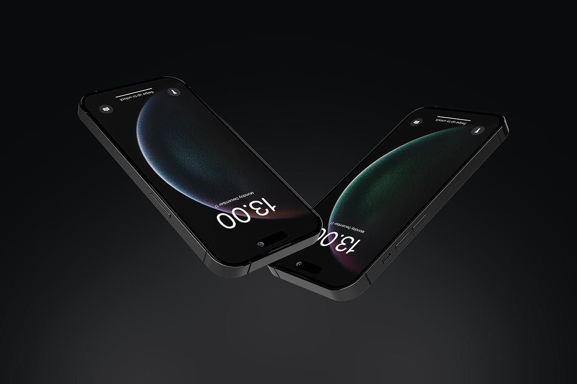 透视视图iPhone智能手机样机 MI &#8211; Perspective View Smartphone Mockup