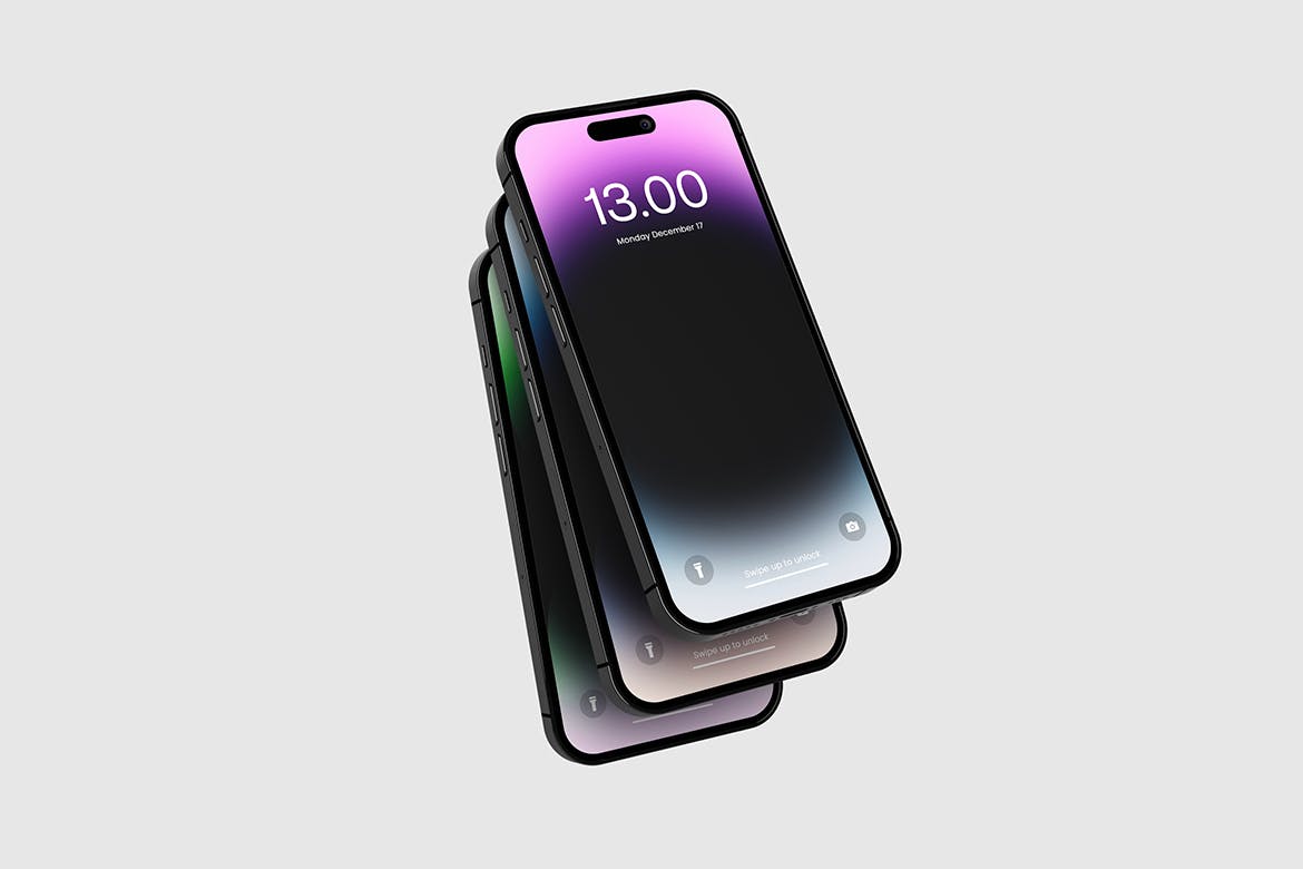 透视视图iPhone智能手机样机 MI &#8211; Perspective View Smartphone Mockup