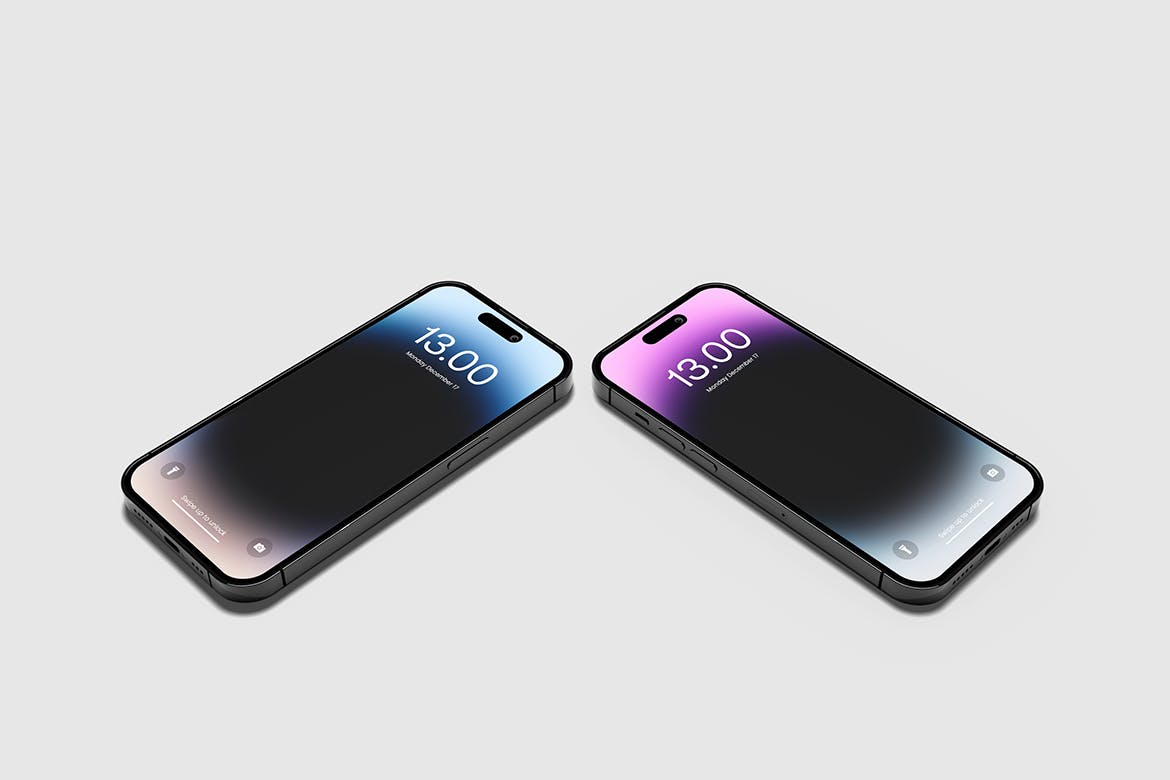 透视视图iPhone智能手机样机 MI &#8211; Perspective View Smartphone Mockup