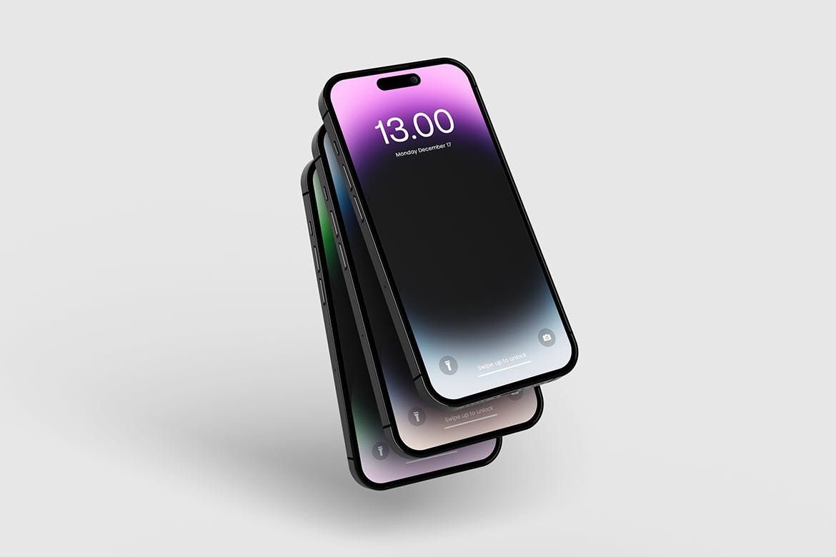 透视视图iPhone智能手机样机 MI &#8211; Perspective View Smartphone Mockup