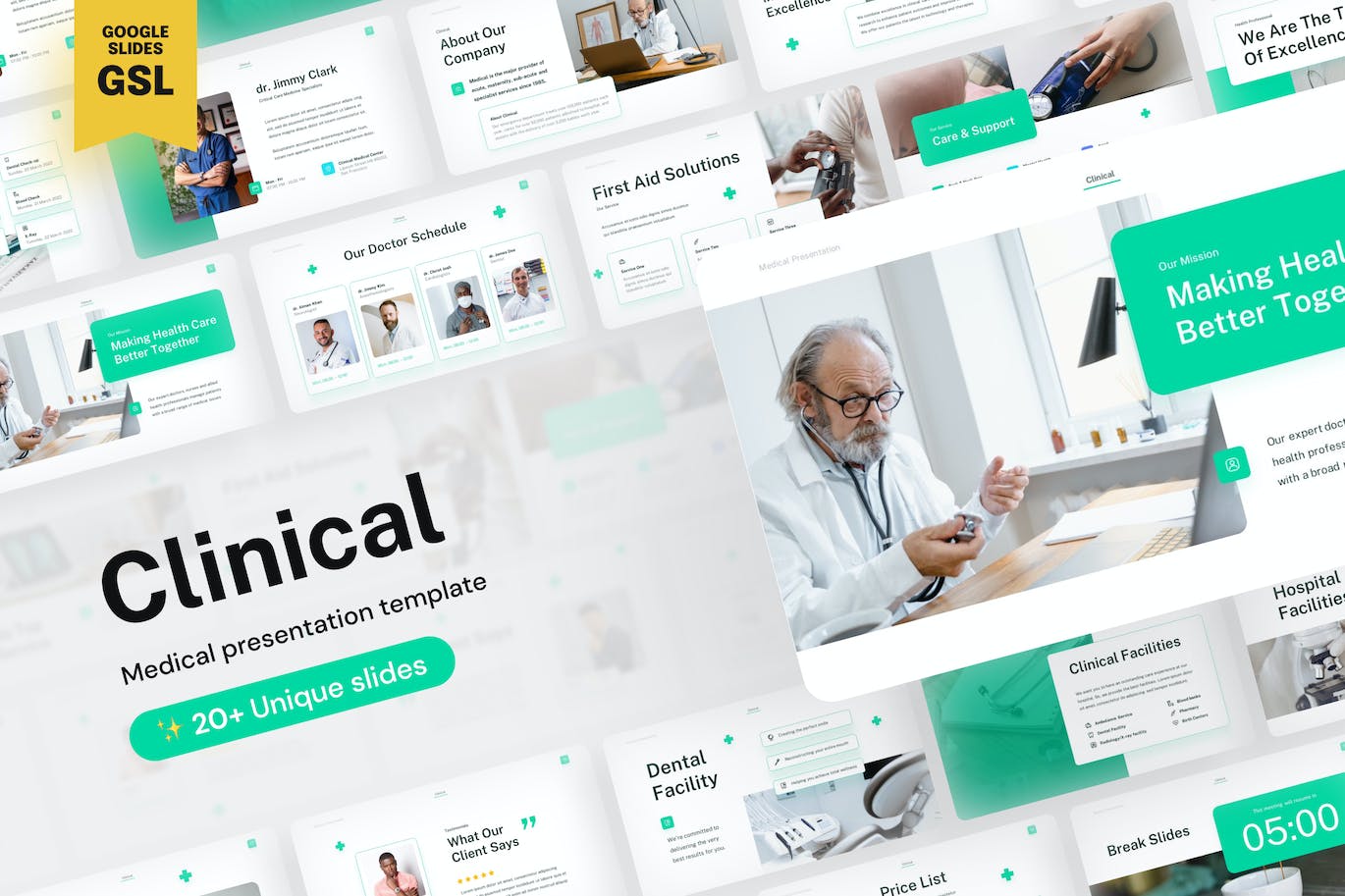 临床医学主题 Google 幻灯片演示 Clinical &#8211; Medical Google Slides Presentation