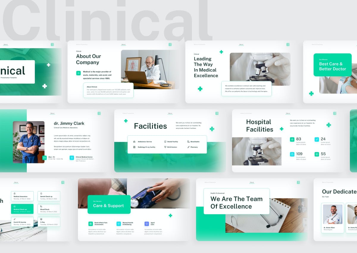 临床医学主题 Google 幻灯片演示 Clinical &#8211; Medical Google Slides Presentation