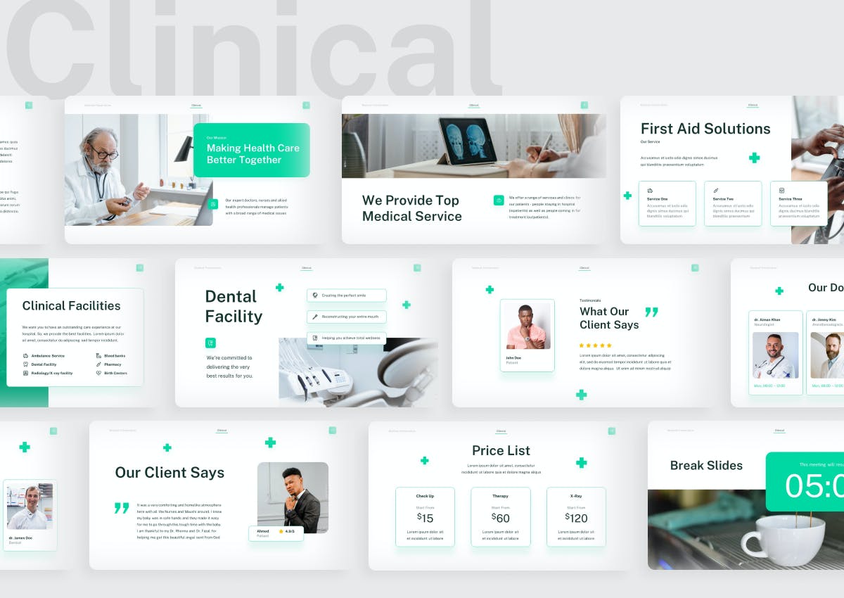 临床医学主题 Google 幻灯片演示 Clinical &#8211; Medical Google Slides Presentation