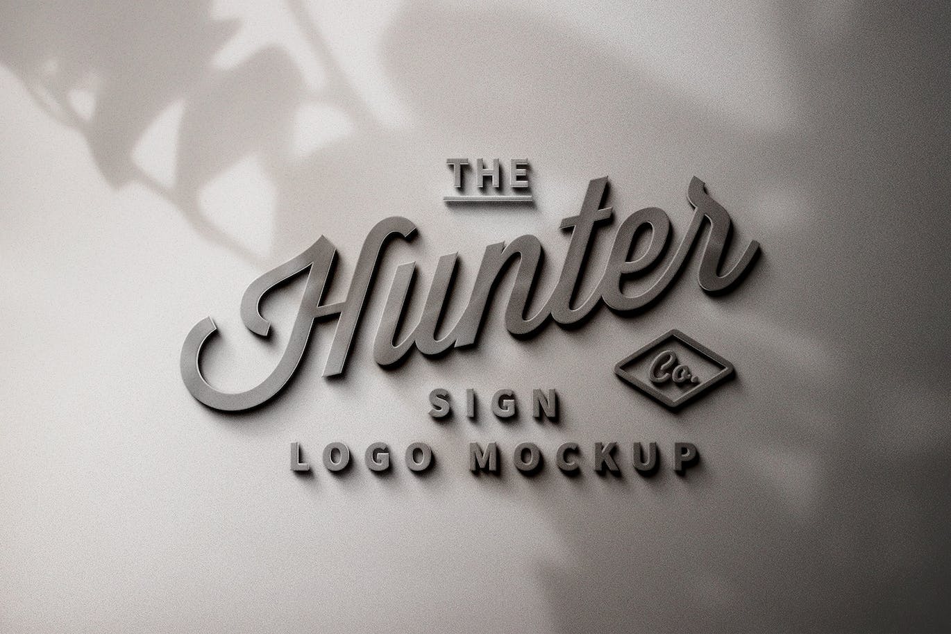 带阴影叠加企业Logo展示样机 Sign Logo Mockup with Shadow Overlay