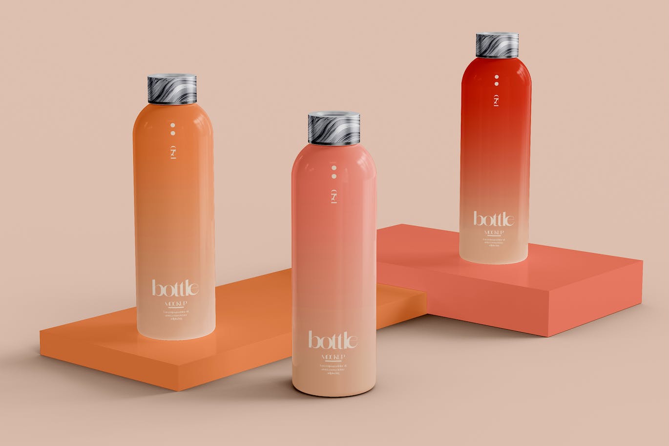 不锈钢保温瓶样机 Stainless Steel Bottles Mockup