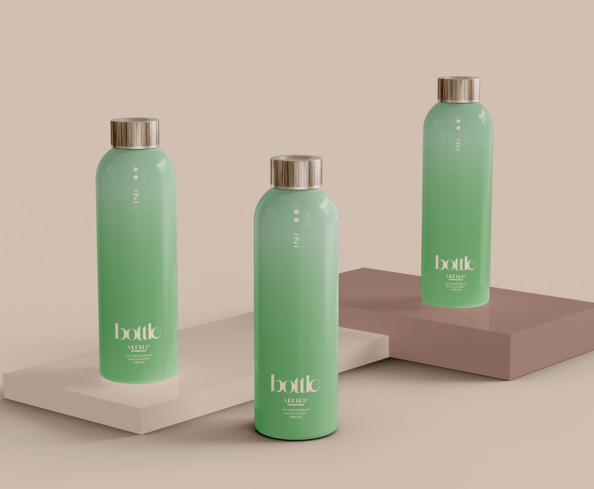 不锈钢保温瓶样机 Stainless Steel Bottles Mockup