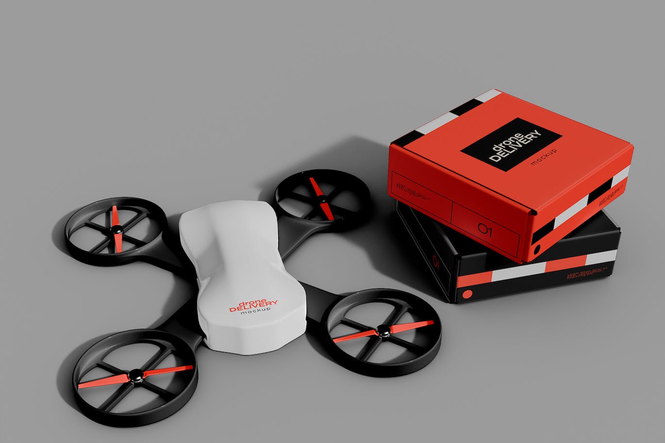 送货无人机概念场景样机 Delivery Drone Mockup