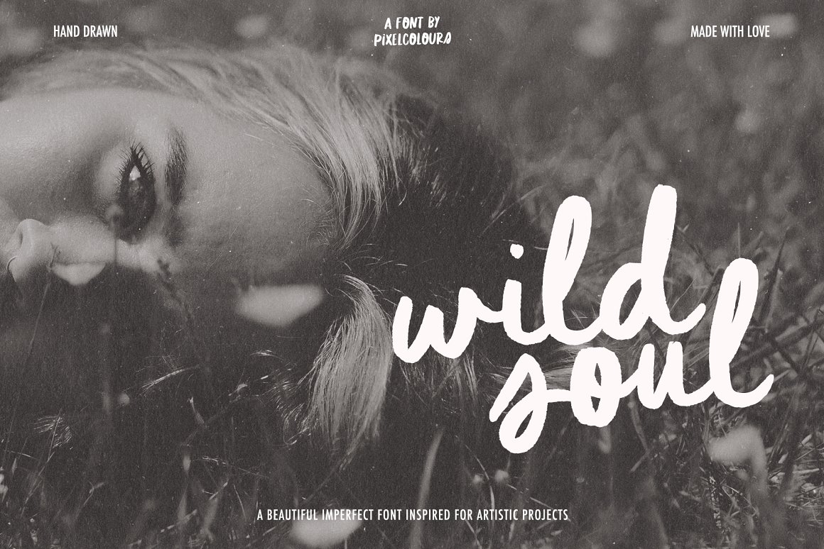 英文字体：复古涂鸦90年代街头手写海报标题logo排版西文字体 Script Brush Font Duo Wild Soul（9439） -