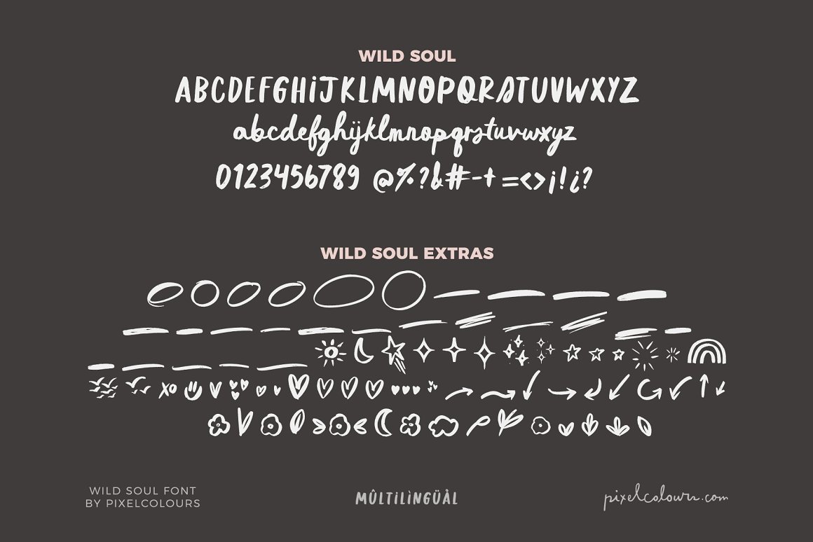 英文字体：复古涂鸦90年代街头手写海报标题logo排版西文字体 Script Brush Font Duo Wild Soul（9439） -