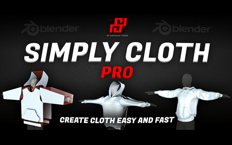 【Blender插件】Simply Cloth Pro 3.0 三维布料模拟生成器_