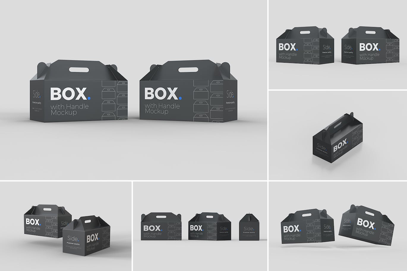 手提式外包装盒子样机 Box with handle Mockups