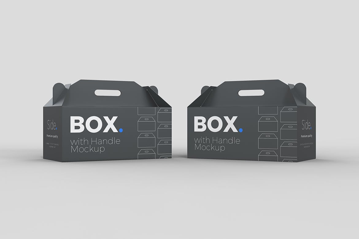 手提式外包装盒子样机 Box with handle Mockups