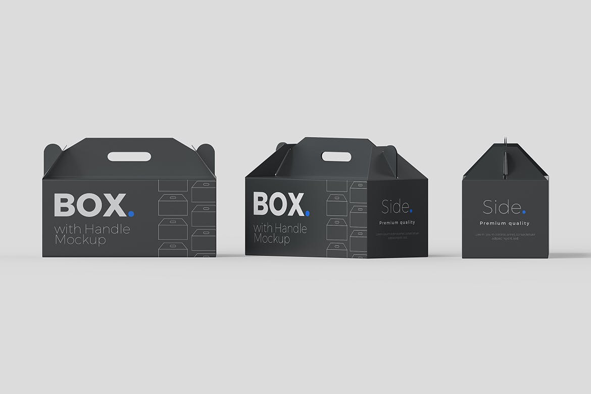 手提式外包装盒子样机 Box with handle Mockups