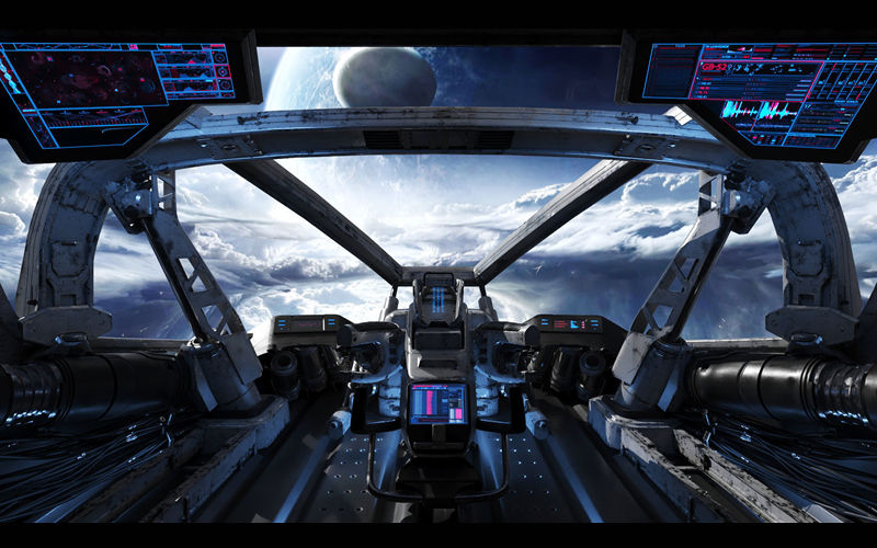 太空船座舱驾驶舱3D模型  spaceship cockpit v2_