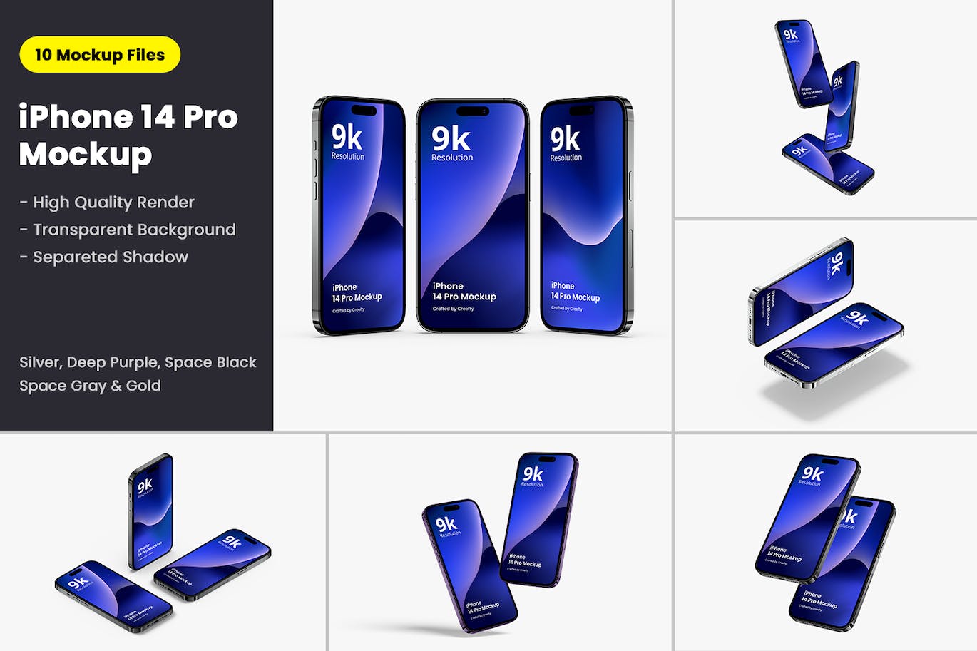 iPhone 14 Pro 样机模板 iPhone 14 Pro Mockup 4.0