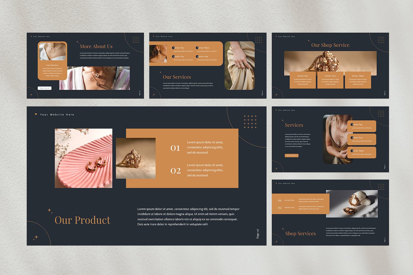 珠宝行业适用的 Powerpoint 模板 Aurum — Jewelry Band Powerpoint Template