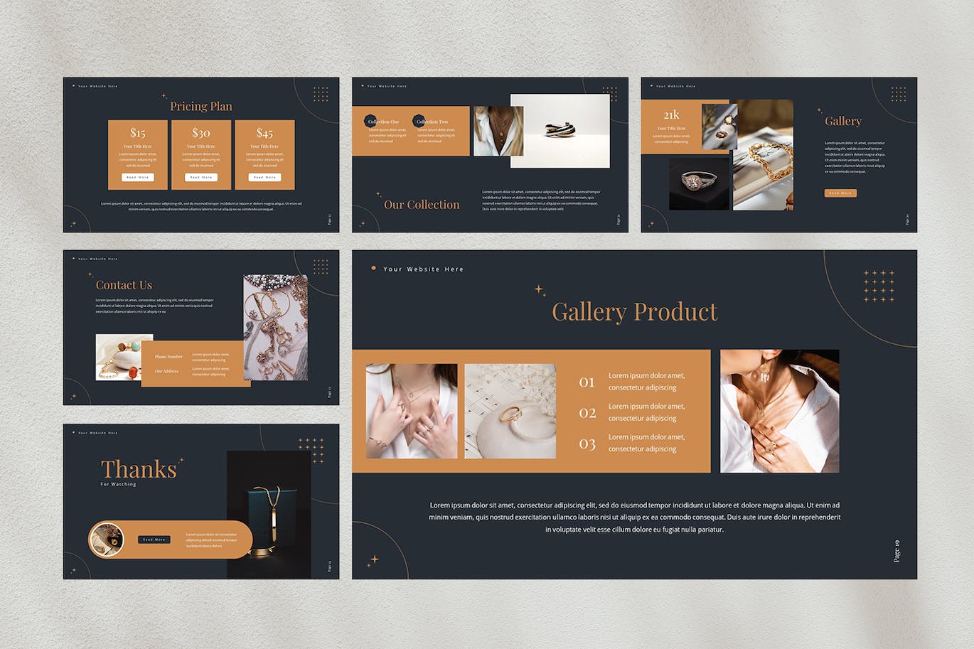 珠宝行业适用的 Powerpoint 模板 Aurum — Jewelry Band Powerpoint Template