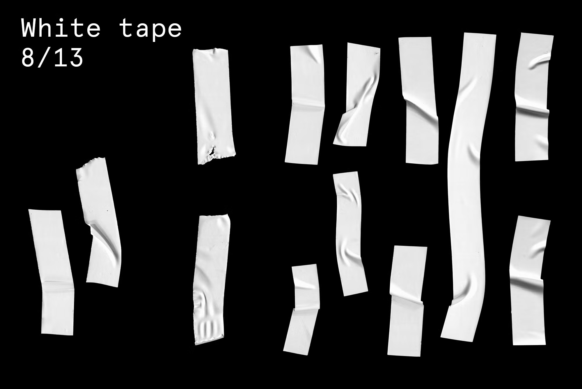 74条皱纹胶带粘合剂PSD样机PNG海报封面服装设计胶带纹理 Tape Adhesive Mockup -