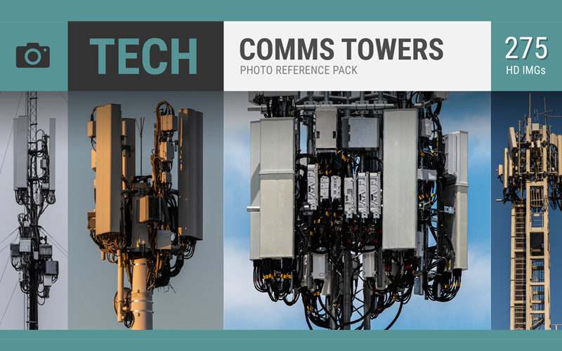 技术通信蜂窝塔照片参考包 TECH Comms Cell Towers Photo Reference Pack_