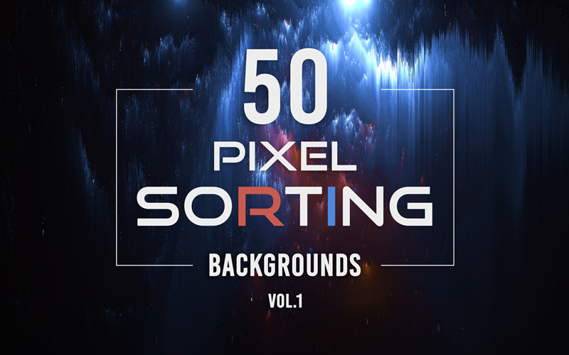 50张抽象像素故障JPG背景纹理 50 Pixel Sorting Backgrounds &#8211; Vol. 1_