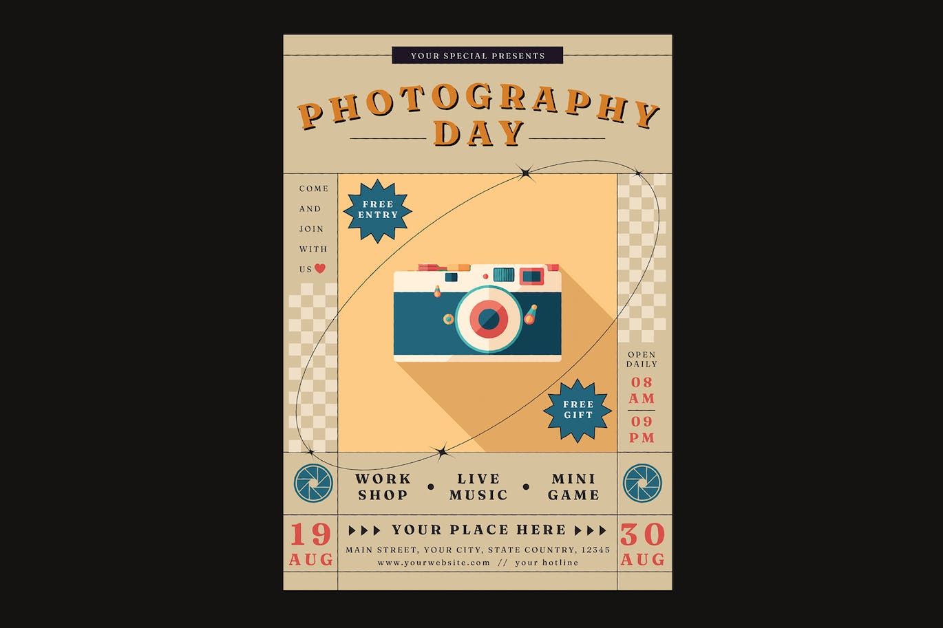 摄影日传单设计模板 Photography Day Flyer