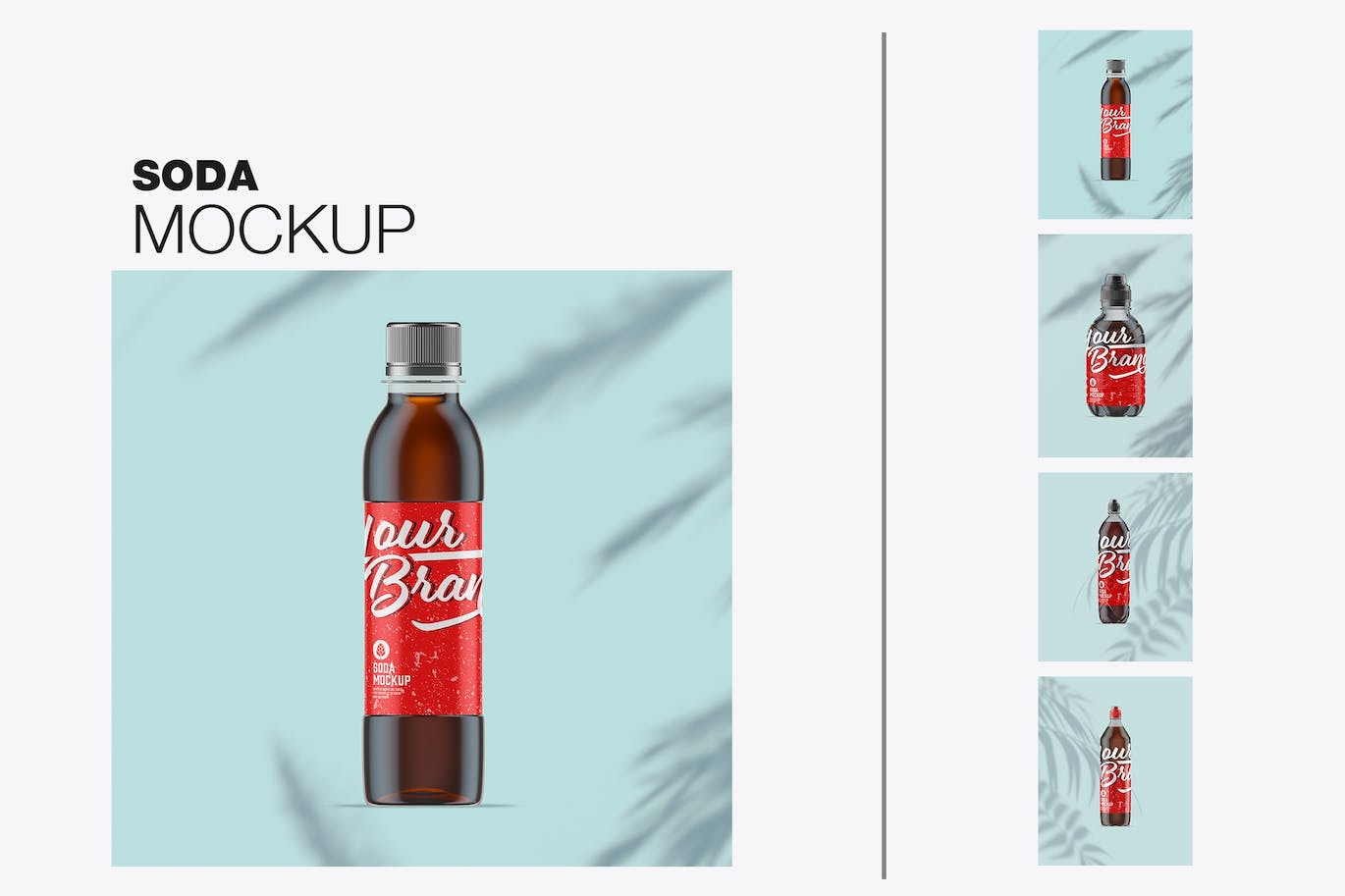 苏打饮料可乐瓶样机 Soda Drink Bottle Mockup