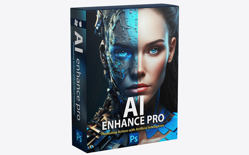 人像美白磨皮修图PS动作 AI Enhance Pro &#8211; Intelligent Photoshop Actions_