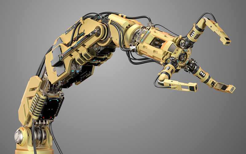 机械操纵臂3D模型 Robotic Arm 2 &#8211; Rigged &#8211; 3D Model_