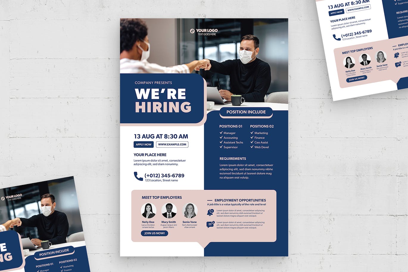 招聘会传单模板 Career Fair Flyer Template