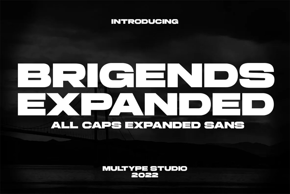 现代极简几何无衬线品牌排版标题英文字体 Brigends Expanded Display Font（9548） -