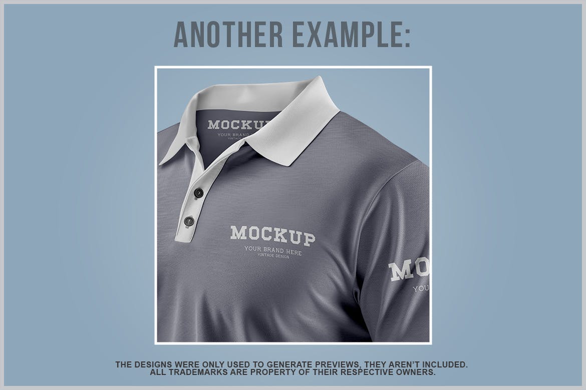 Polo T 恤特写效果样机 Close-up Polo T-Shirt Mockup