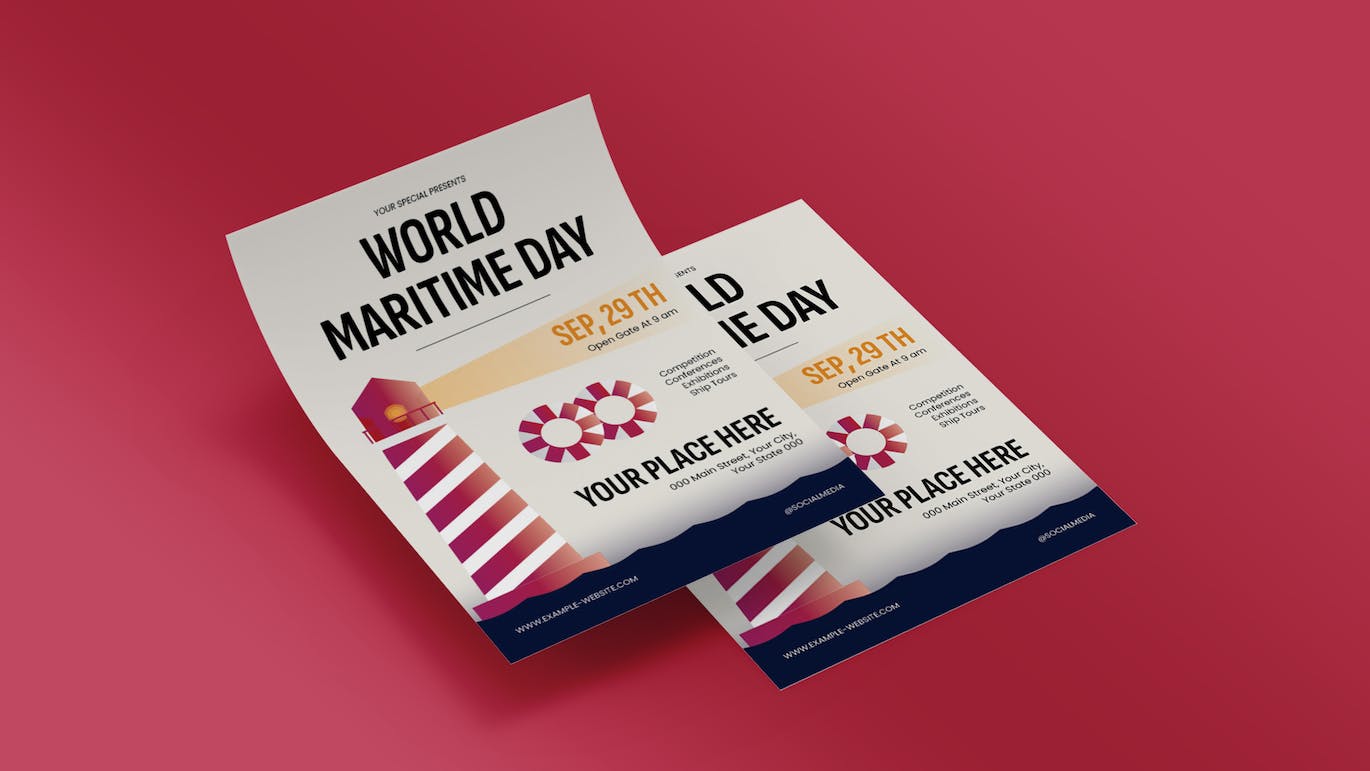 世界海事日传单套装 World Maritime Day Flyer Set