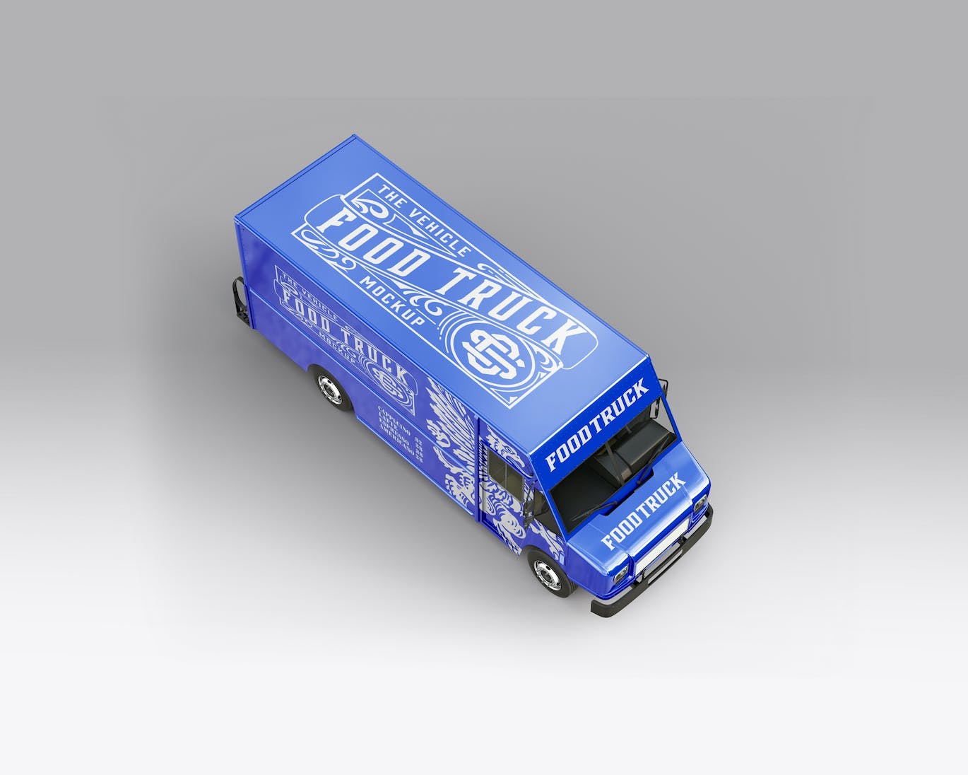 餐车拉花样机 Step Van Food Truck Mockup