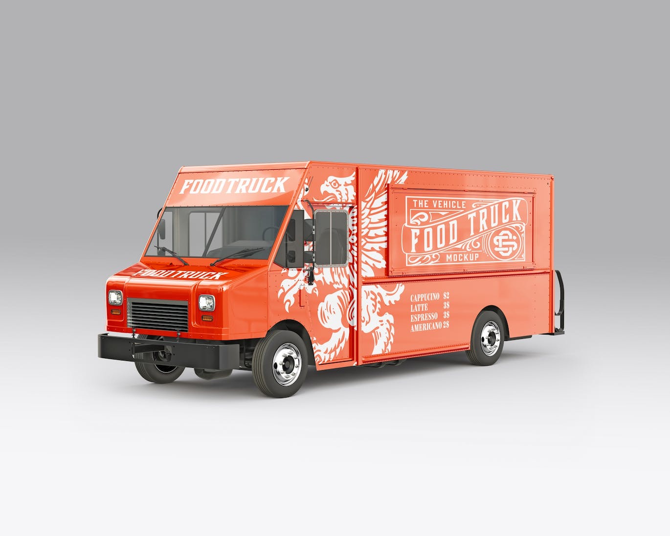 餐车拉花样机 Step Van Food Truck Mockup