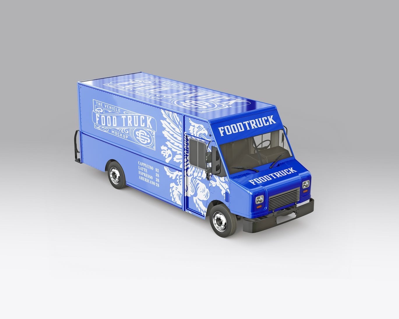 餐车拉花样机 Step Van Food Truck Mockup