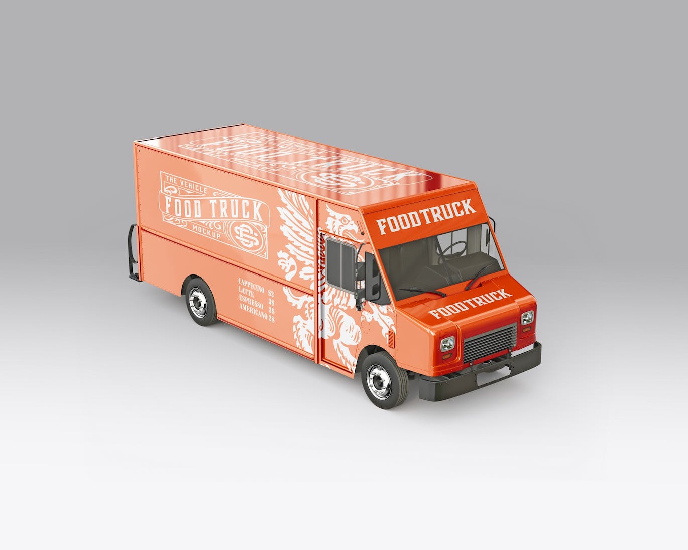 餐车拉花样机 Step Van Food Truck Mockup