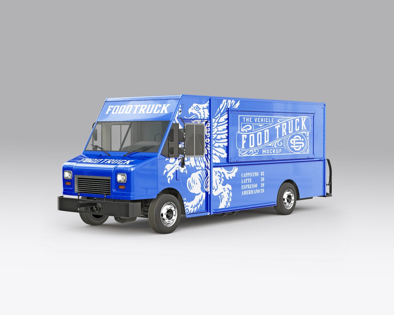 餐车拉花样机 Step Van Food Truck Mockup