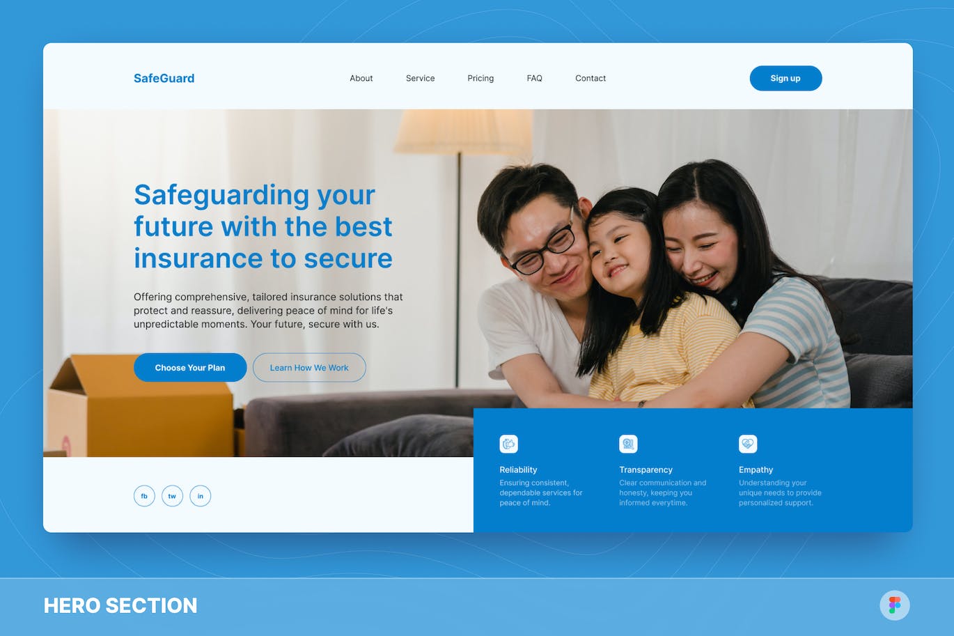 保险业务网站Hero设计Figma模板 Insurance Hero Section
